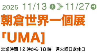 朝倉世界一個展「UMA]